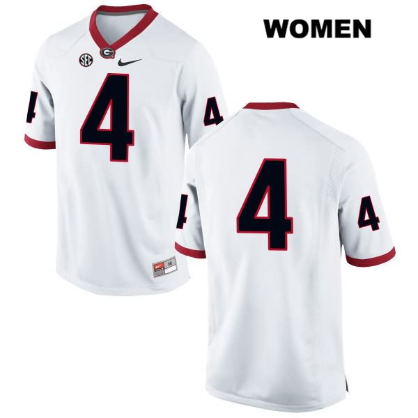 Georgia Bulldogs Women's James Cook #4 NCAA No Name Authentic White Nike Stitched College Football Jersey IUV2856UQ